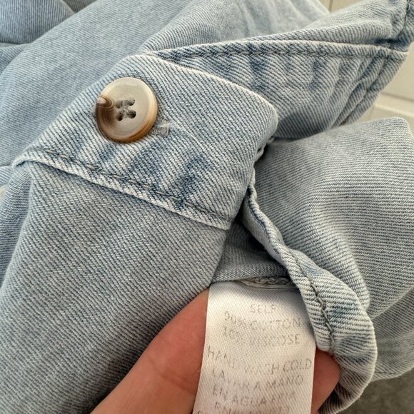 Andree by Unit Button Down Tiered Denim Mini Dress Size 1X - Picture 6 of 9